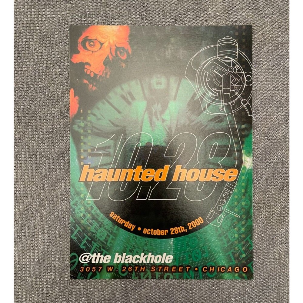 Haunted House Vintage 2000s Chicago Rave Flyer Y2K Paul Anthony Mark Almaria